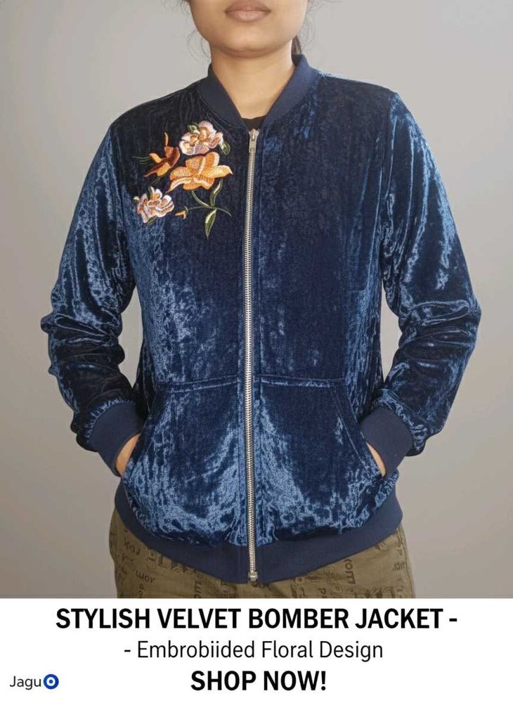 Floral Velvet Bomber Jacket