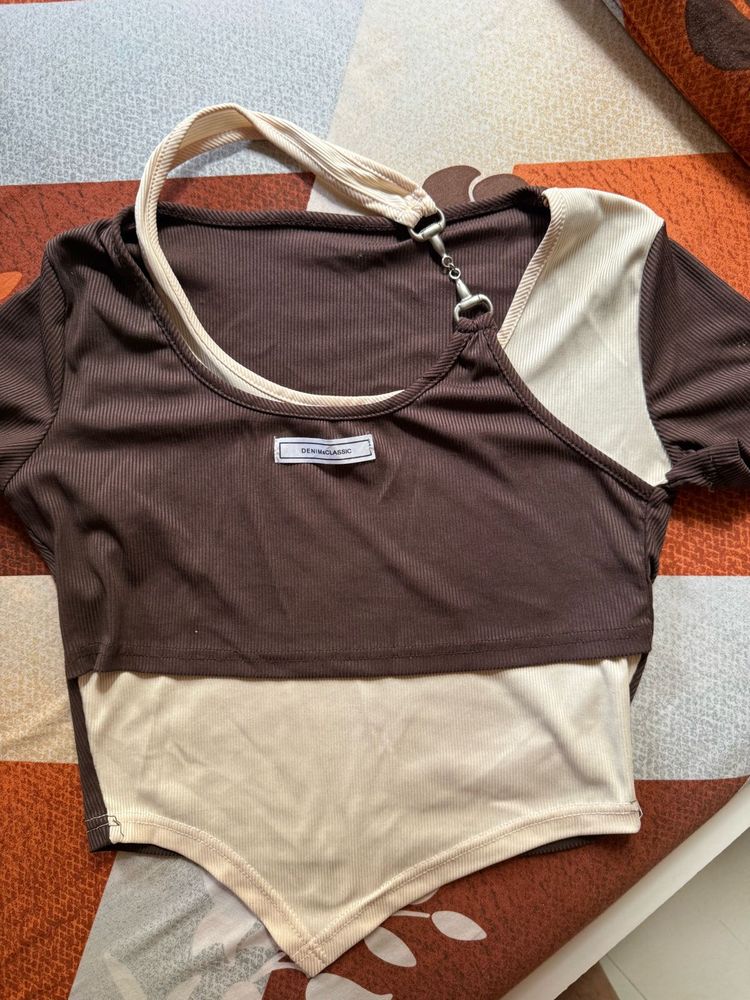 Color Block Crop Top