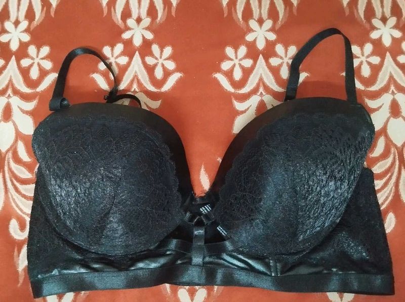 Black Leather Bra