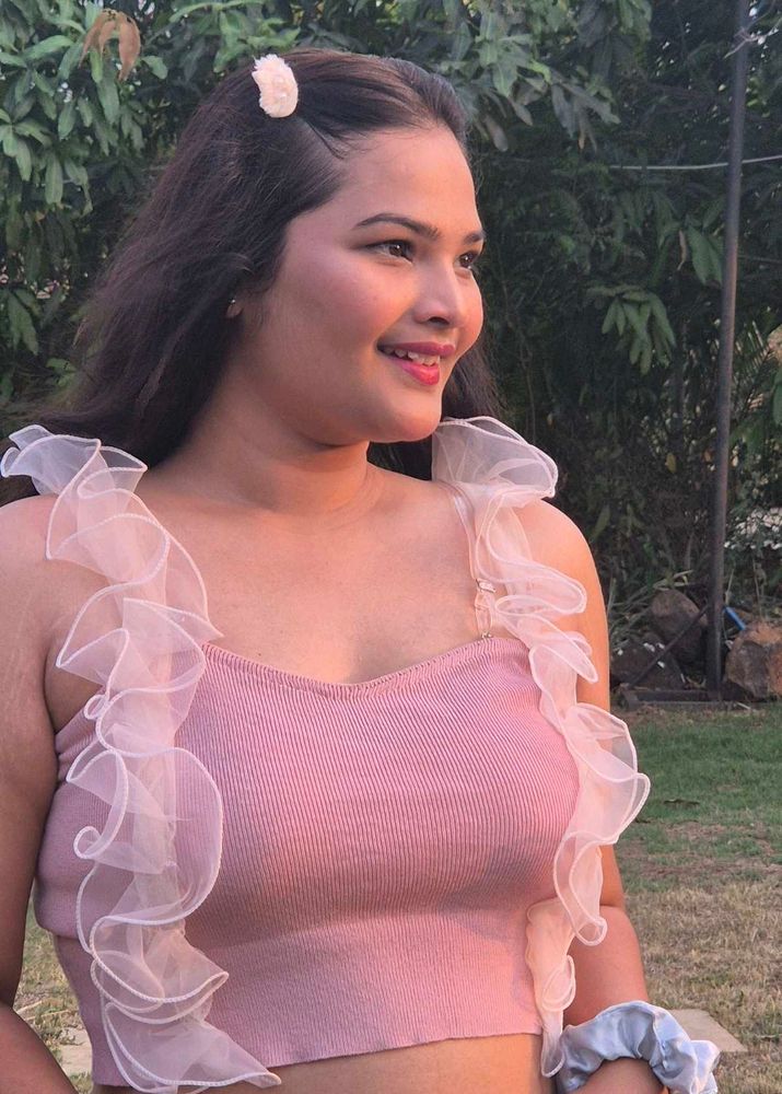 Cute Pink Ruffle Top