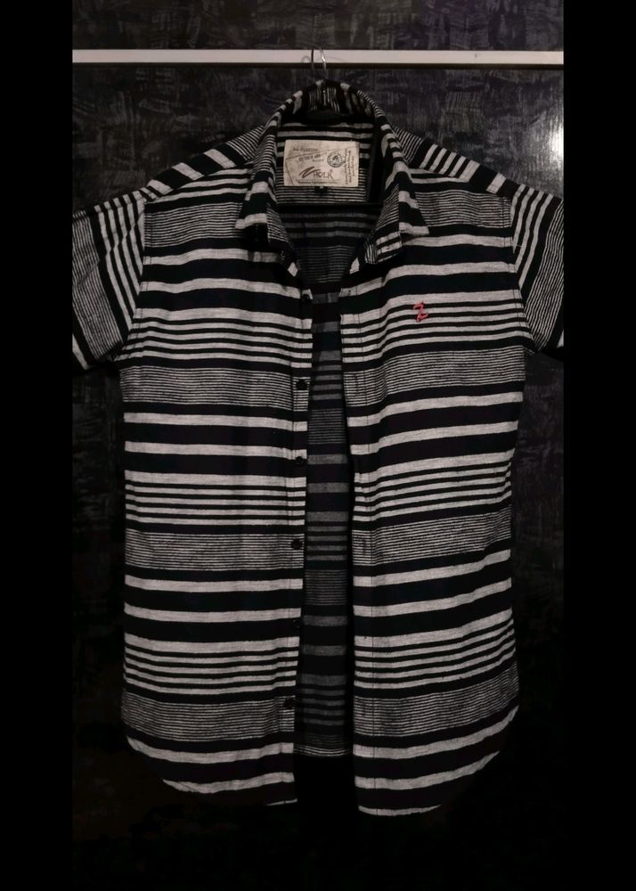 Stripped Black &amp; White Shirt | For Men &amp; Women