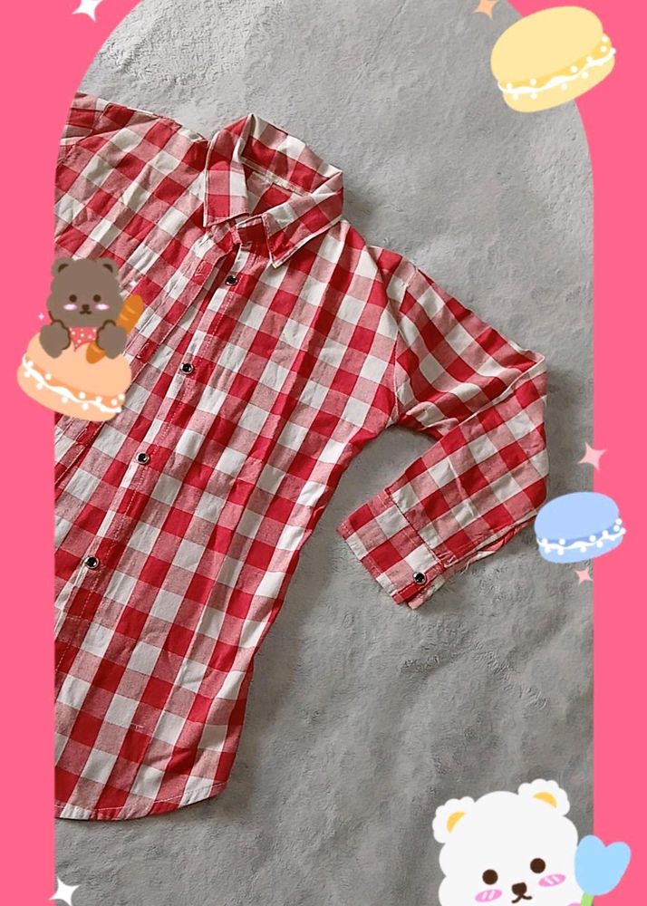 Cute Chex Red &amp; White Shirt 🍒