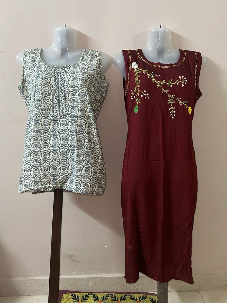 Set of Two Sleeveless Kurtis
