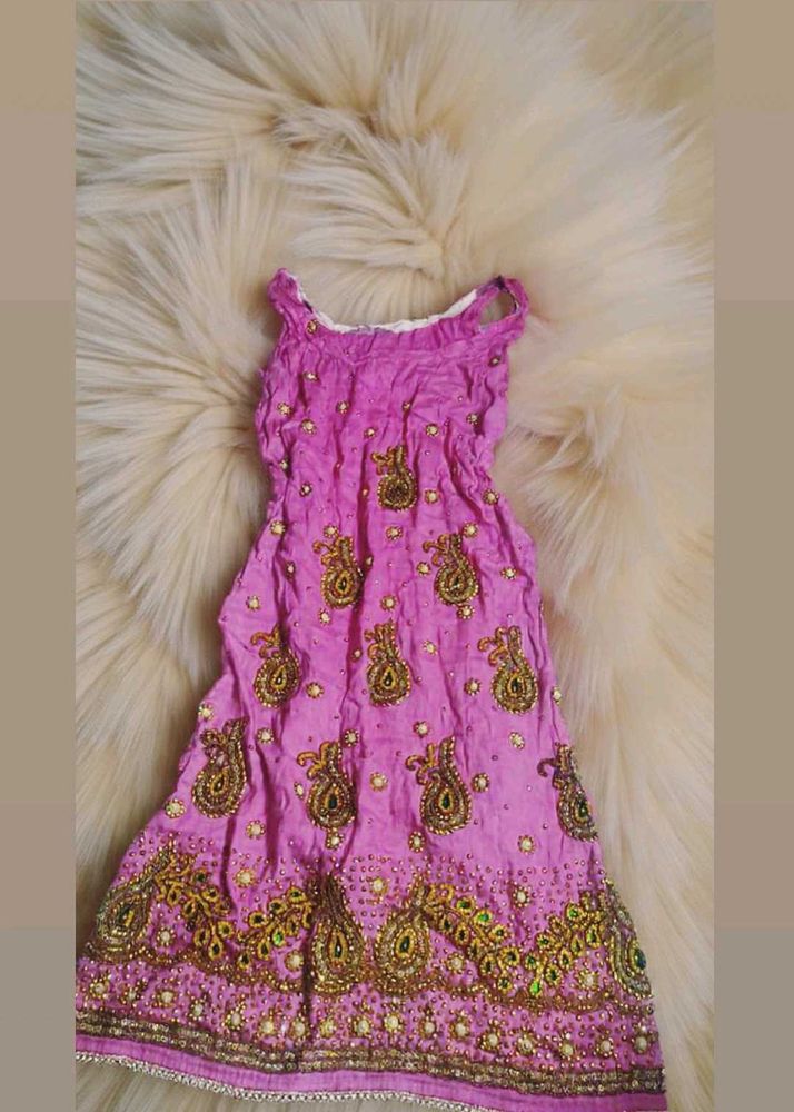 2000s Pink Embroidered kurti
