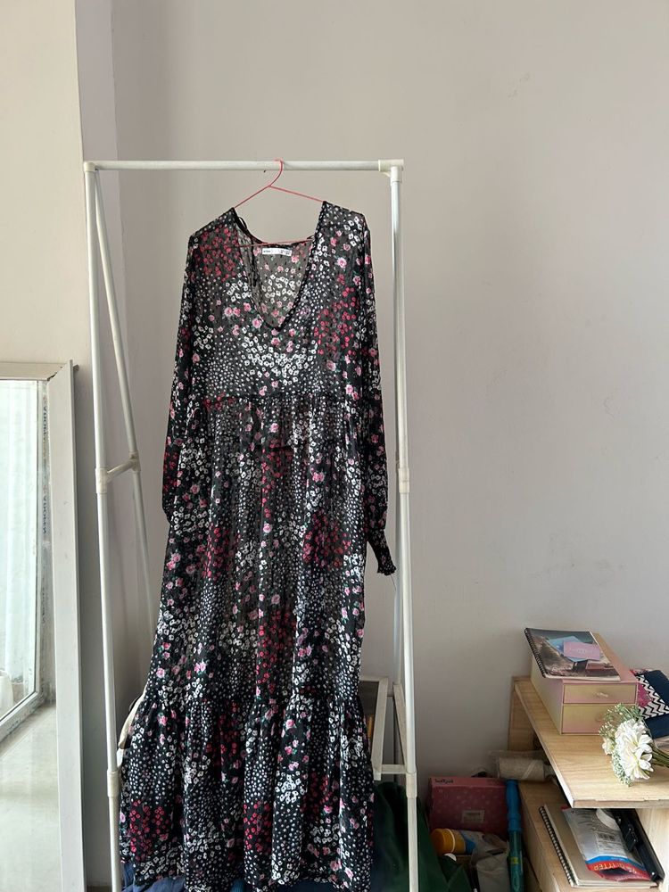 Black Floral Maxi Dress