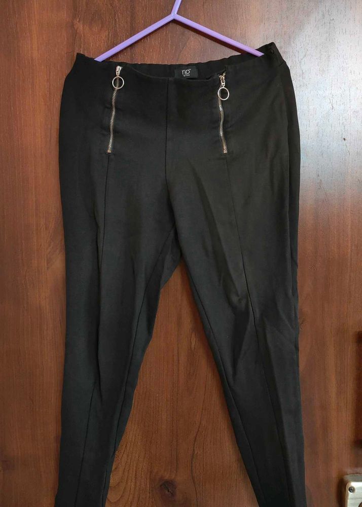 Black Zip Detail Pants