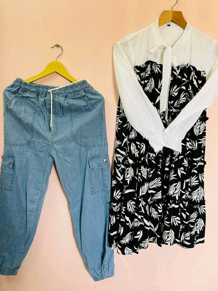Beautiful Black And White Western Dress