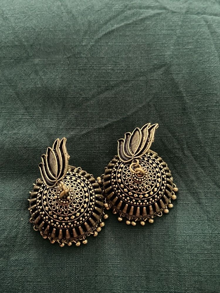 Lotus Jhumka Earrings