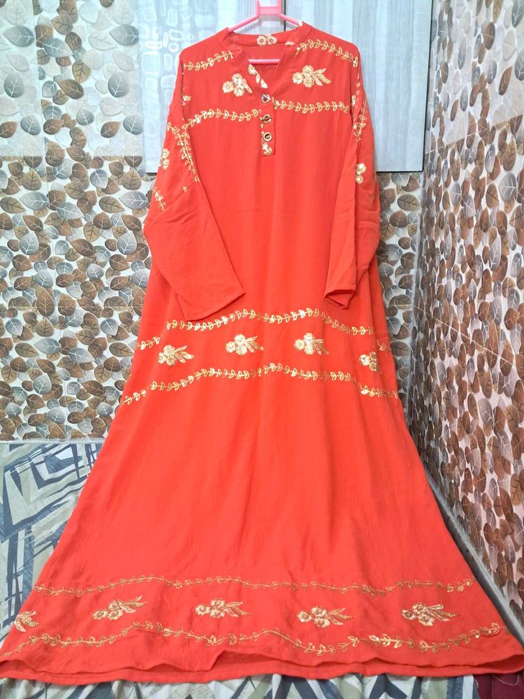 Elegant Embroidered kaftan abaya