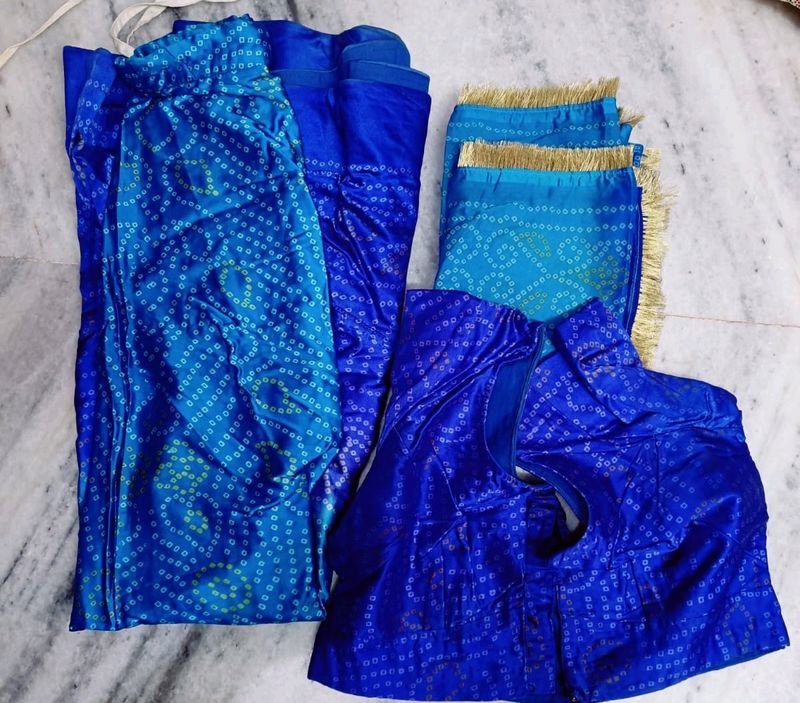Blue Bandhej Print Ghaghra Choli