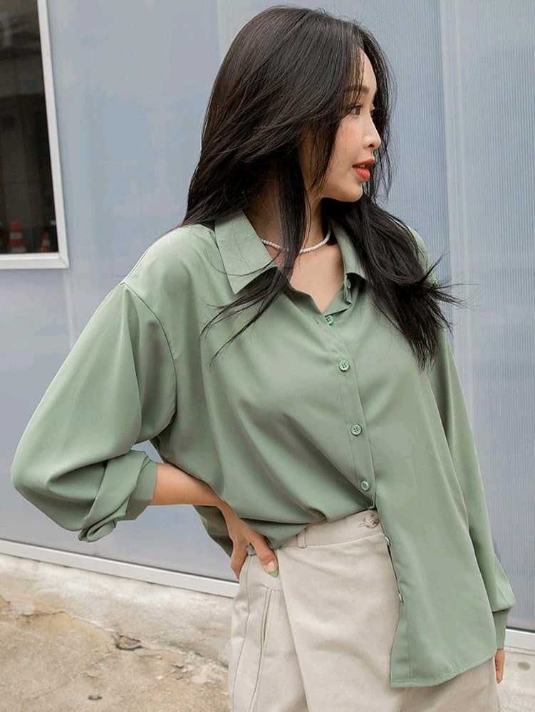 Oversized Green Button Up