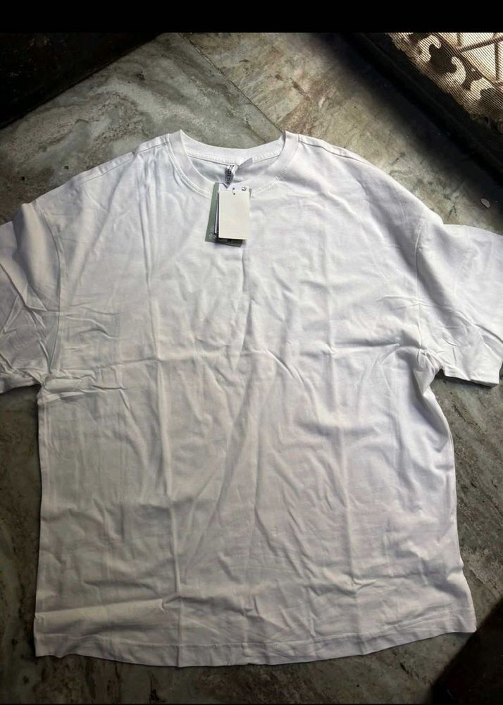 H&amp;m White Oversized T Shirt