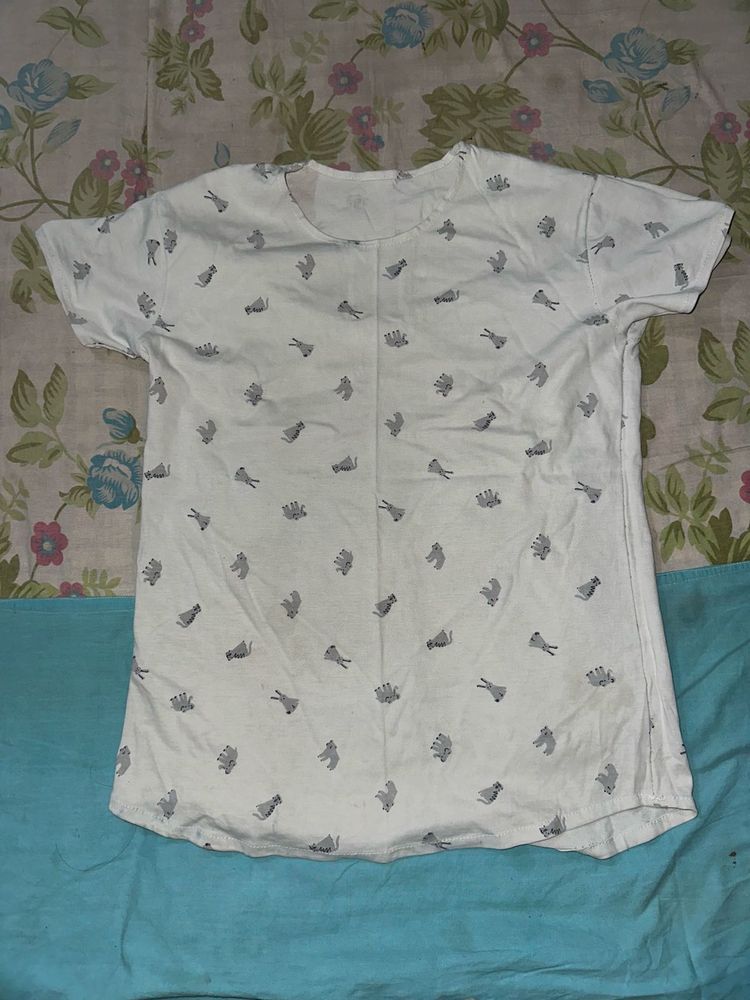 Printed White T-Shirt