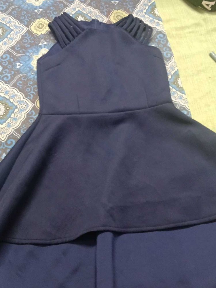 Navy Blue Peplum Dress