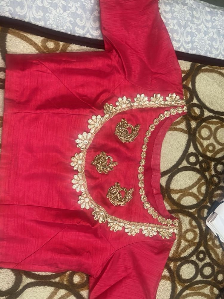 dark pink patchwork Blouse