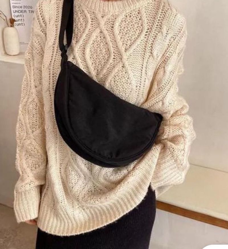 Black half moon side Bag