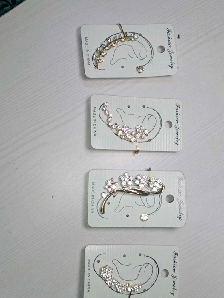 Crystal Ear Cuff Set - Sparkly Chin Earring