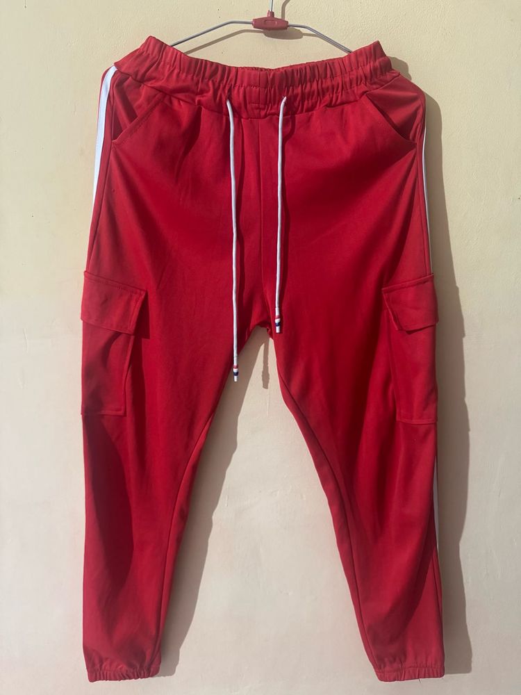 Red Cargo Joggers
