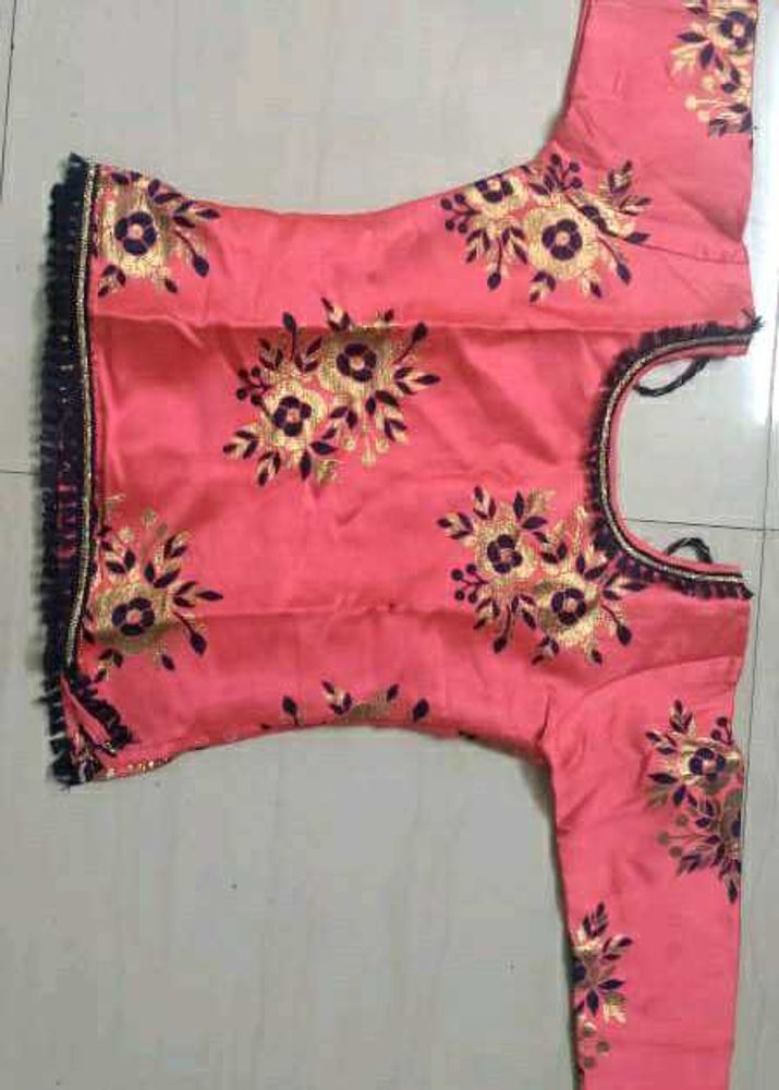 Floral Embroidered Pink Blouse