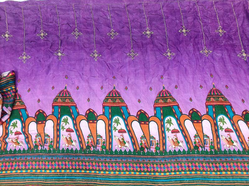 🟣 Lehenga Choli Fabric(6 Meter Crape Fabric)