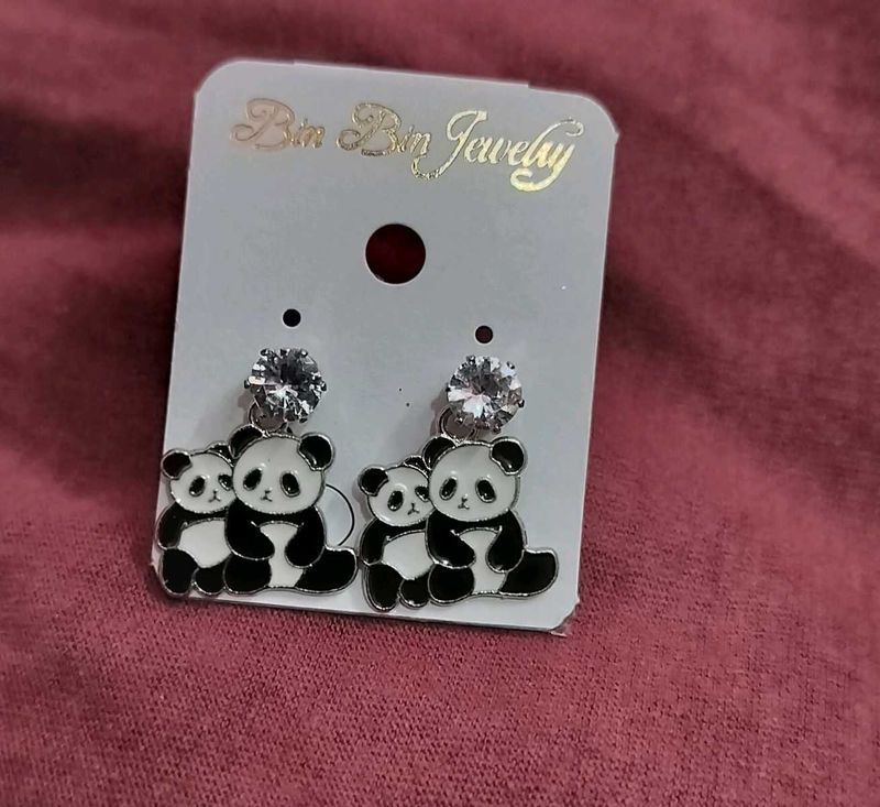 Cute Panda Design Earrings