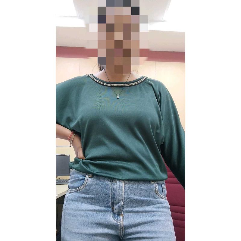 A Line Green Top-silk