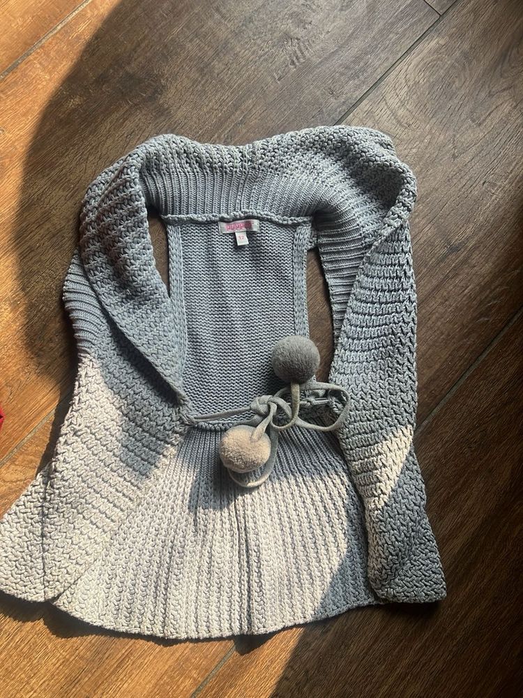 Girls Knit Shrug &amp; Owl Hoodie