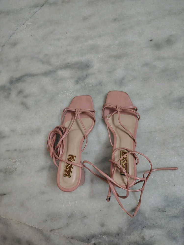 Pink Strappy Flats