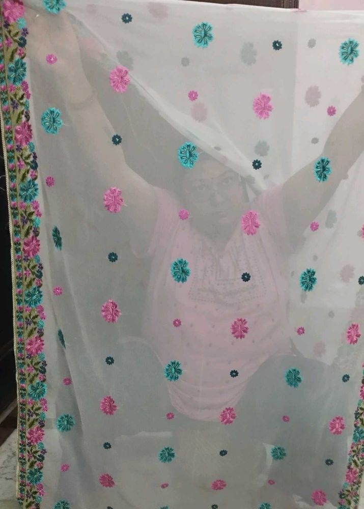 soft georgtte Embroidered Dupatta.