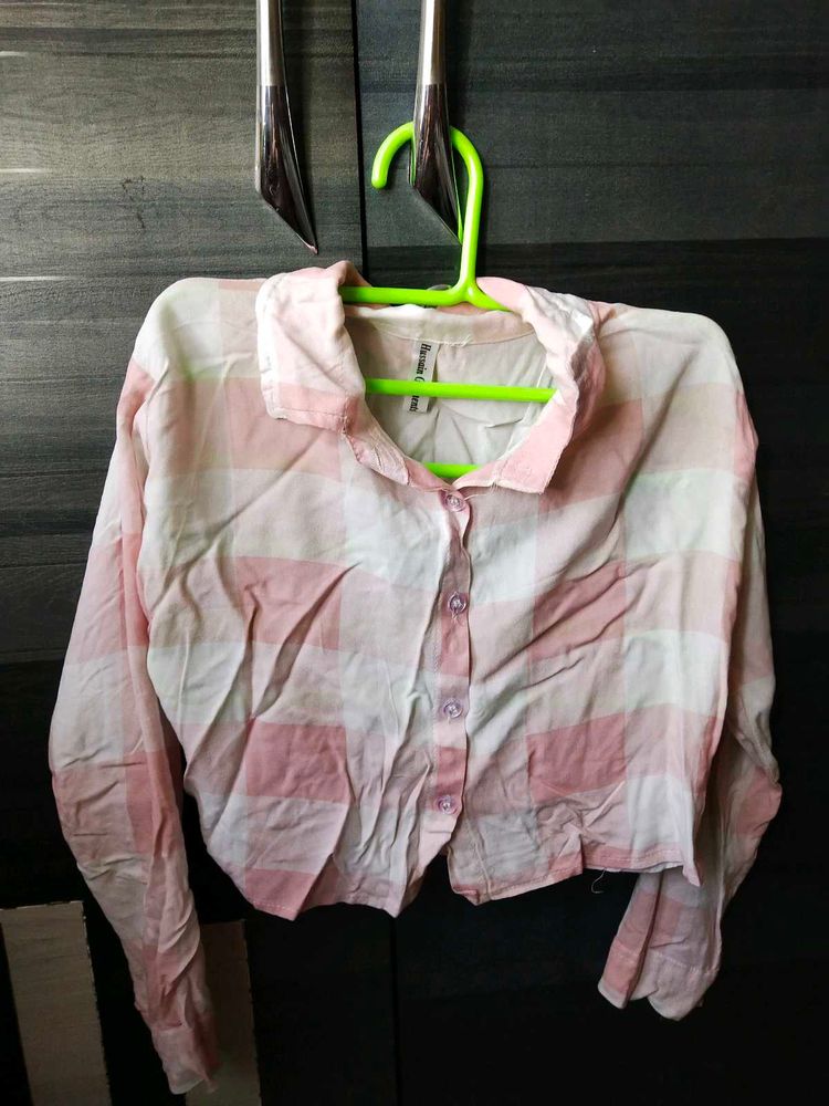 Cute Pink Plaid Crop Top