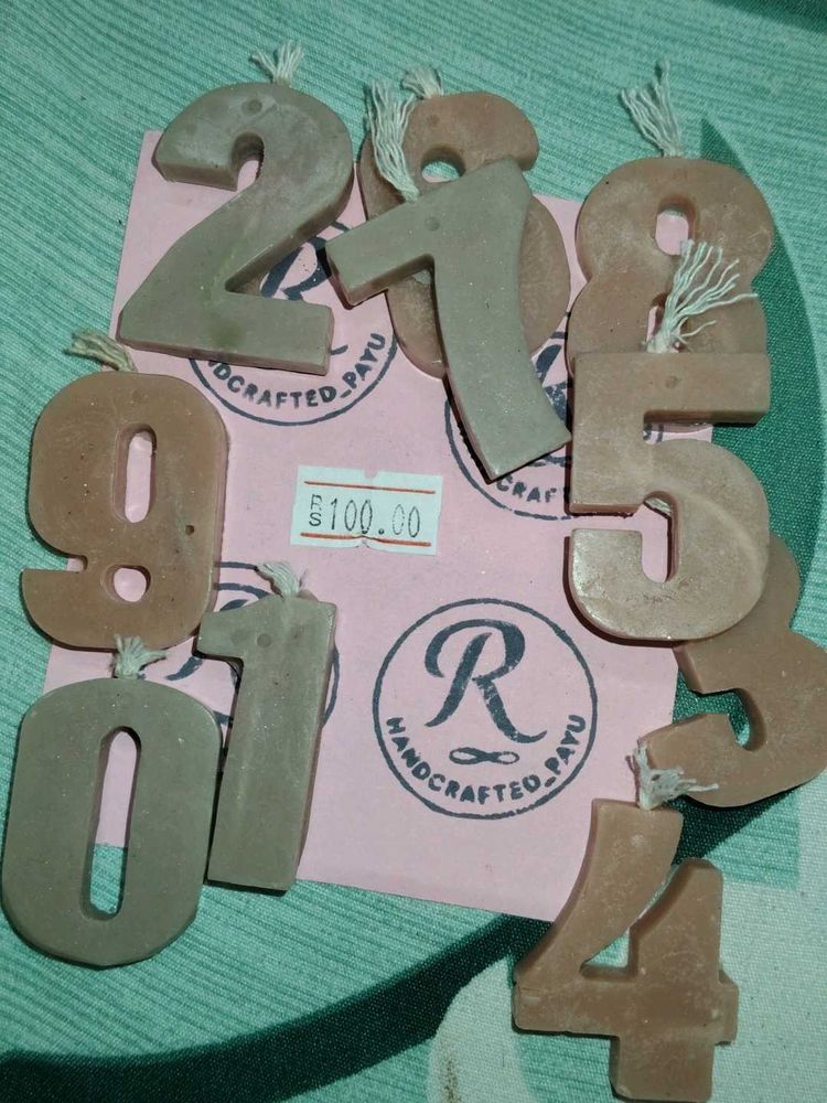 Handcrafted Number Candles