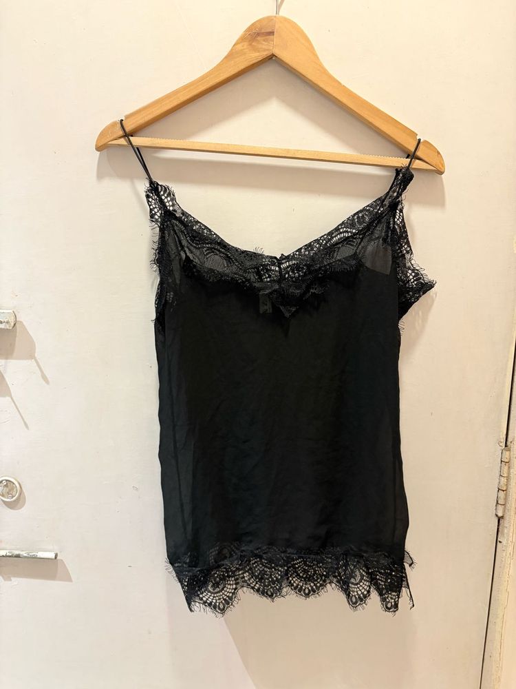 Black Lace Trim Cami