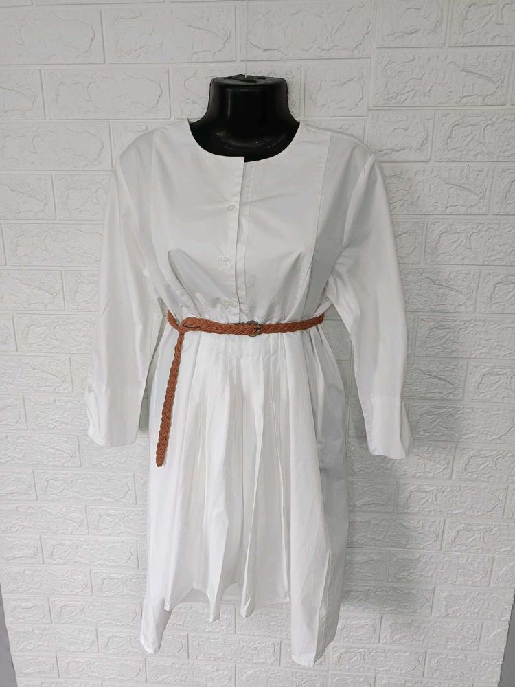 Imported White Shirt Dress