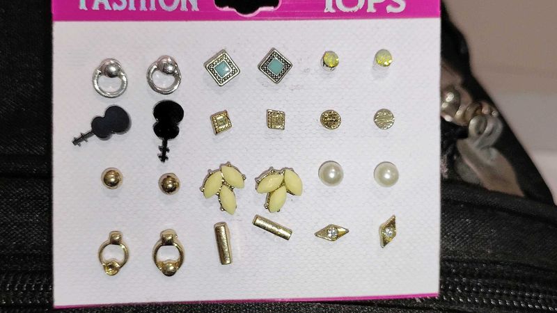 Stud Earring Set - 12 Pairs