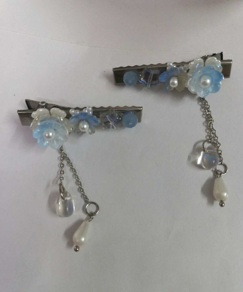 Blue Blossom Fairycore Dangle Hair Clips 💙🌸✨