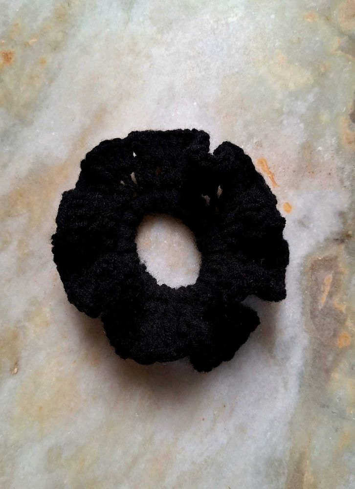 Black Crochet Scrunchie