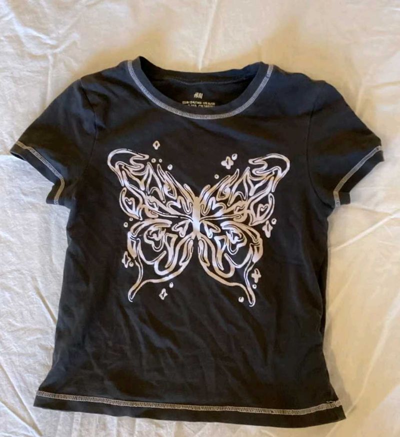 y2k Butterfly baby Tee