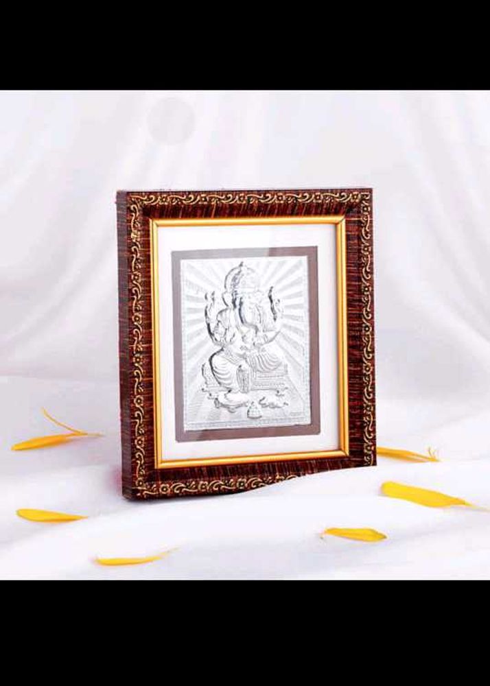 GIVA 999 Real Silver Ganpati Photo Frame