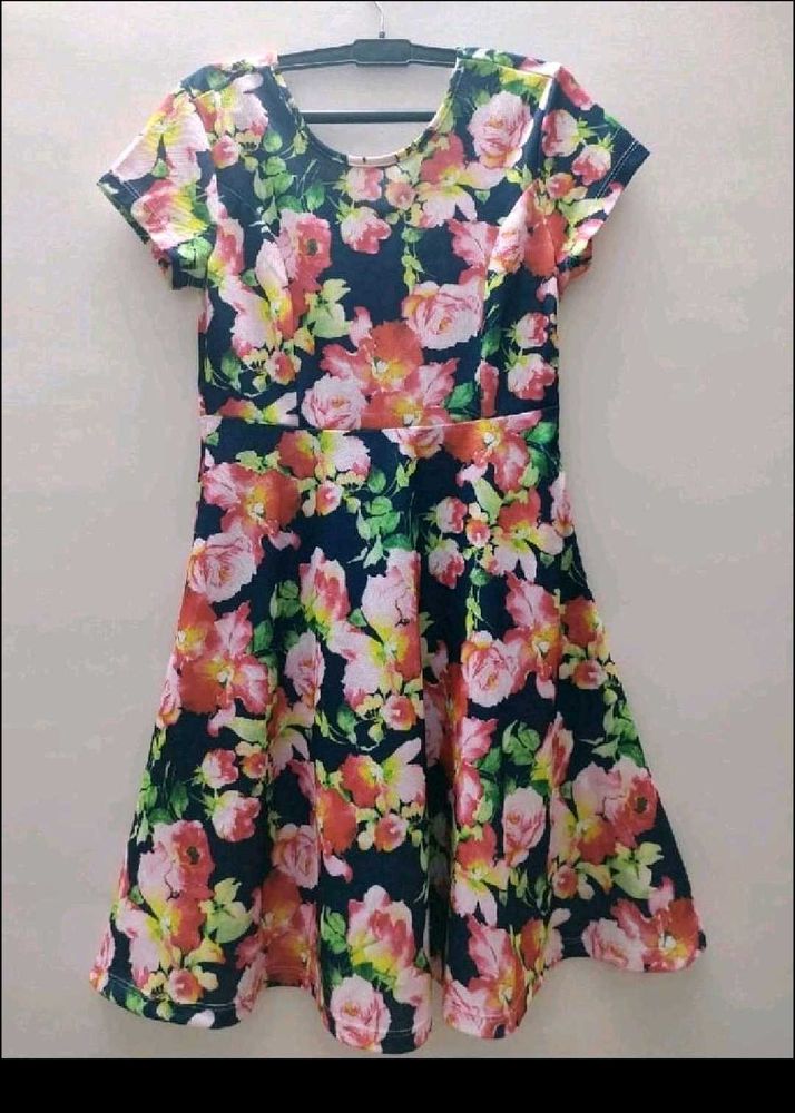 Flared Floral Dress