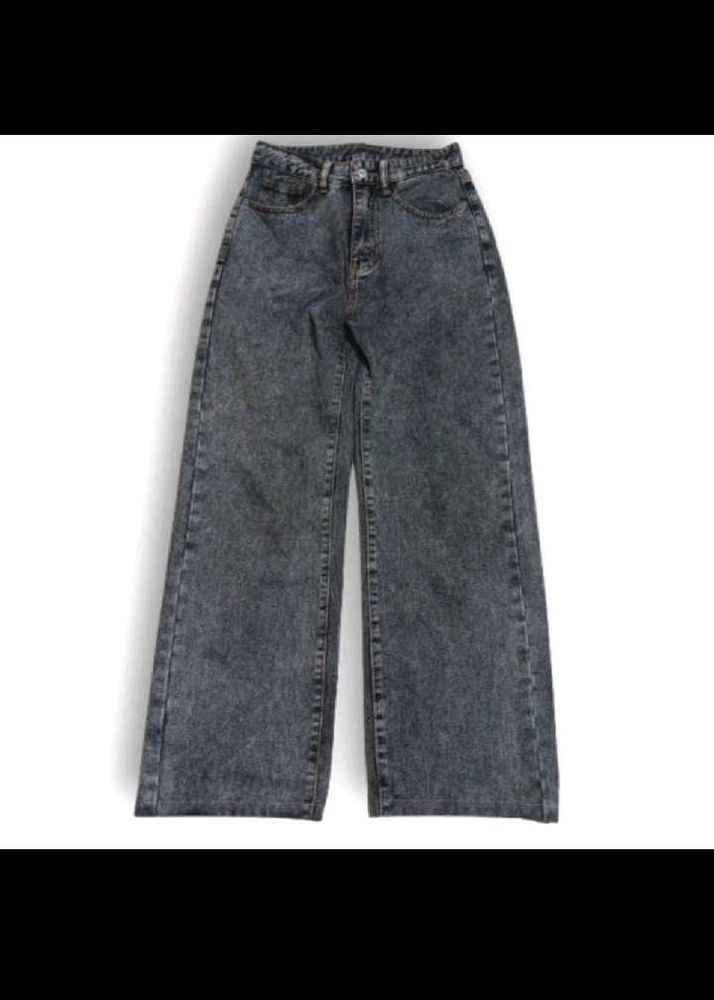 Acid Wash Wide Leg Jeans