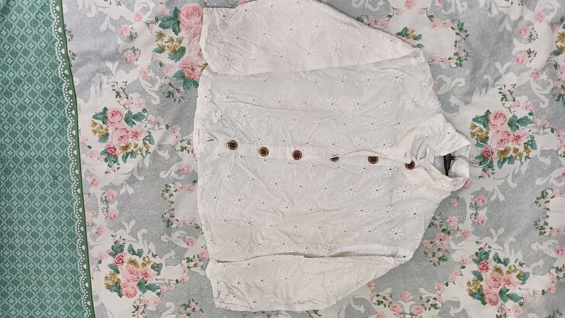 Chinkankari Cotton White Shirt
