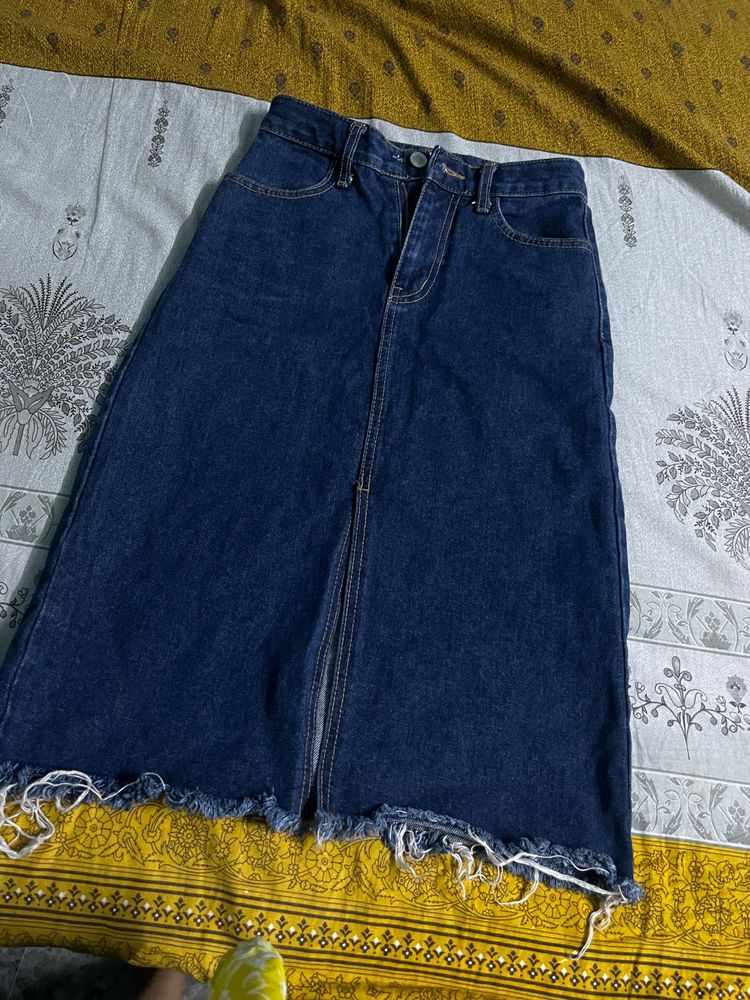 blue denim skirt for women