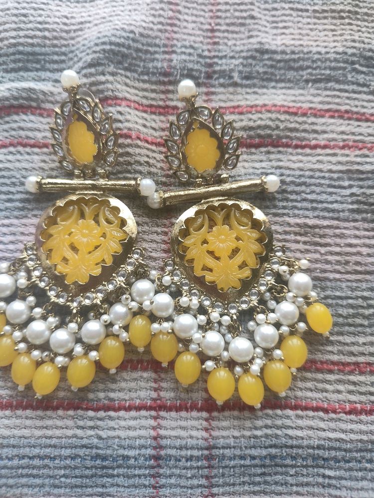 Yellow Cut Earrings