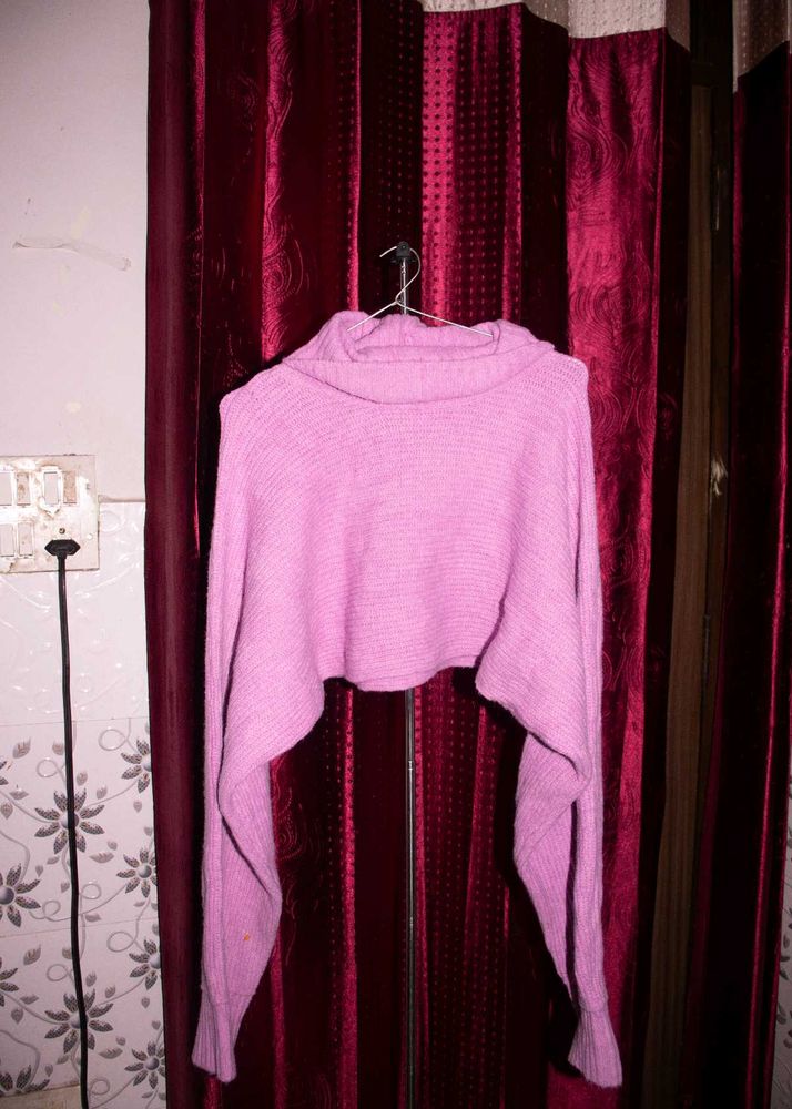 Cute Cropped Lavender Sweater