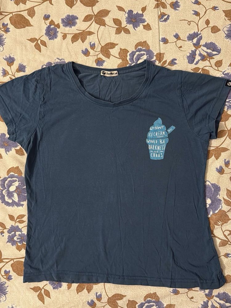Blue Graphic Print T-Shirt