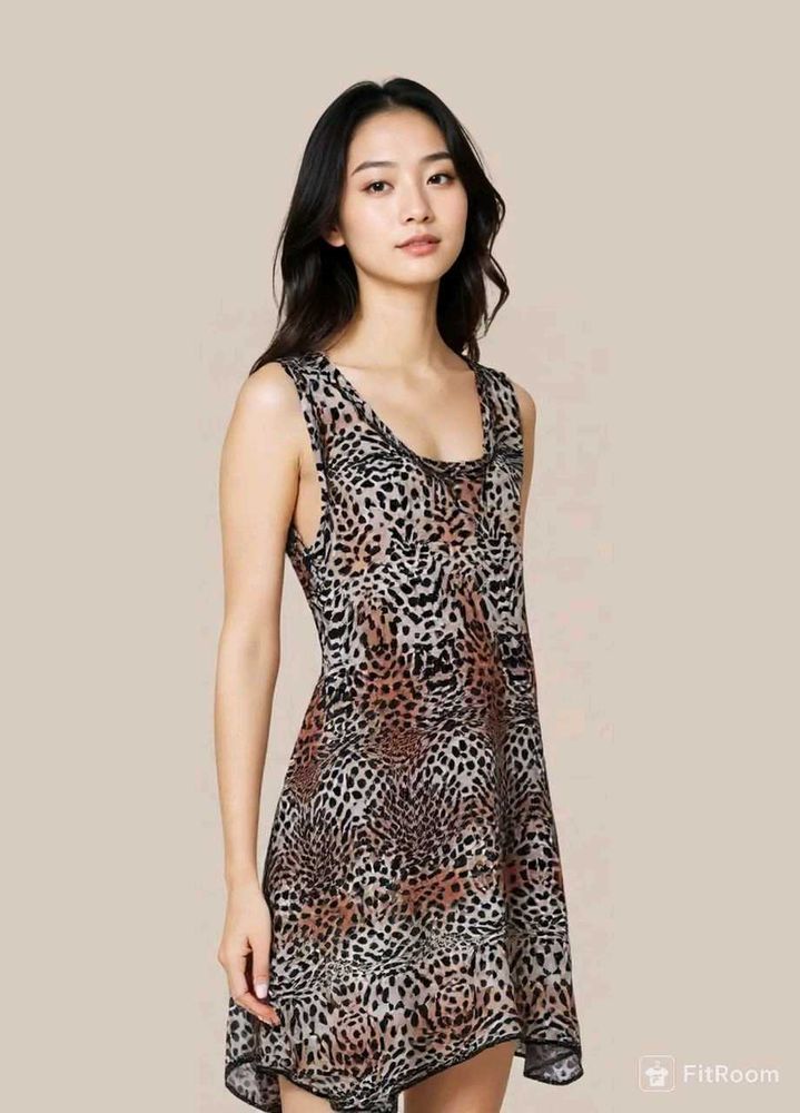 Retro Cheetah Print Dress