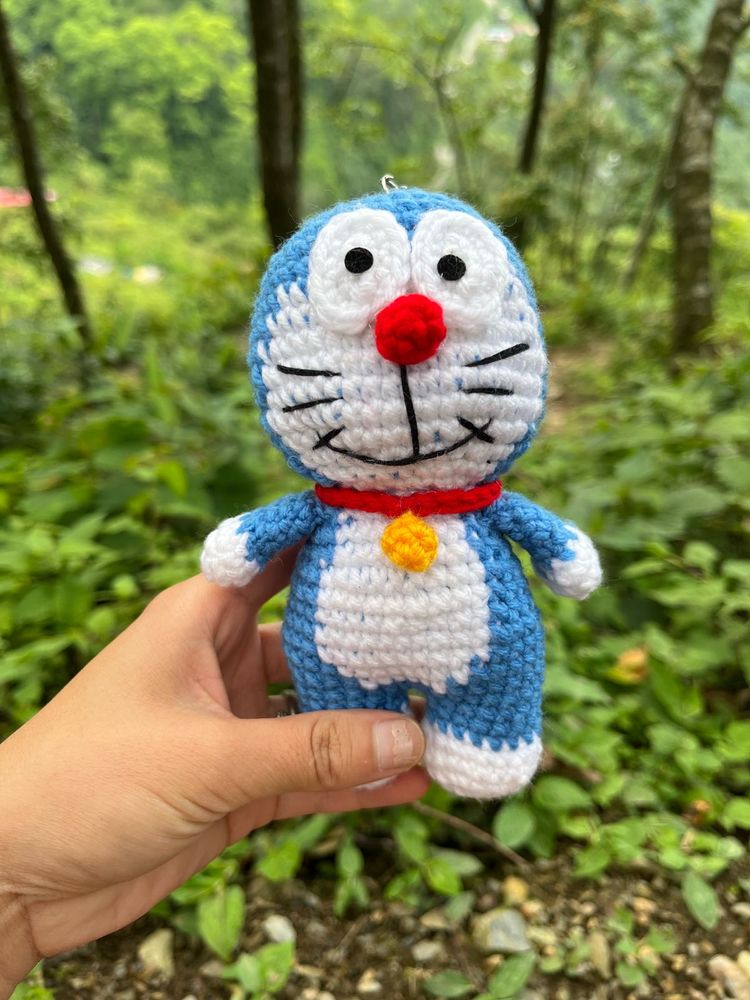 Crochet Doraemon Keychain