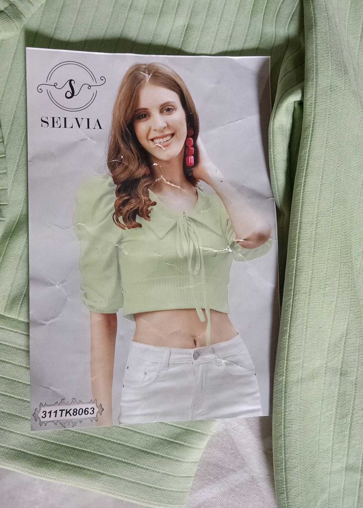 Cute Green Crop Top
