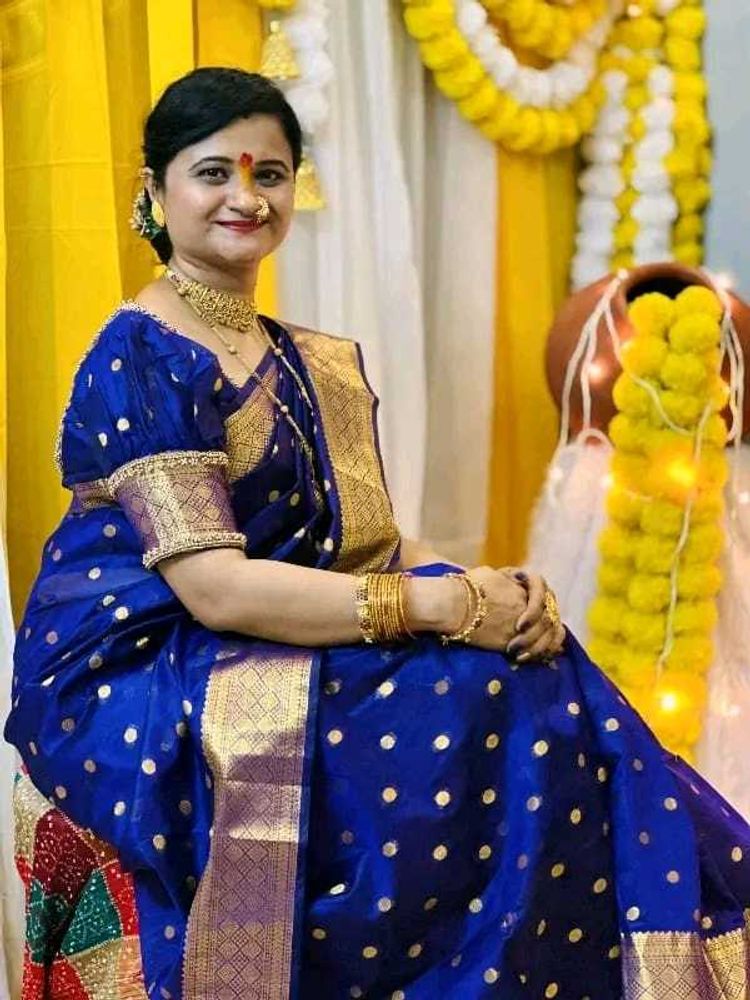 Neavy Blue Kanjivaram Silk With Blouse Piece