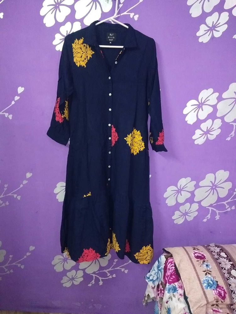 Navy Blue Midi Dress
